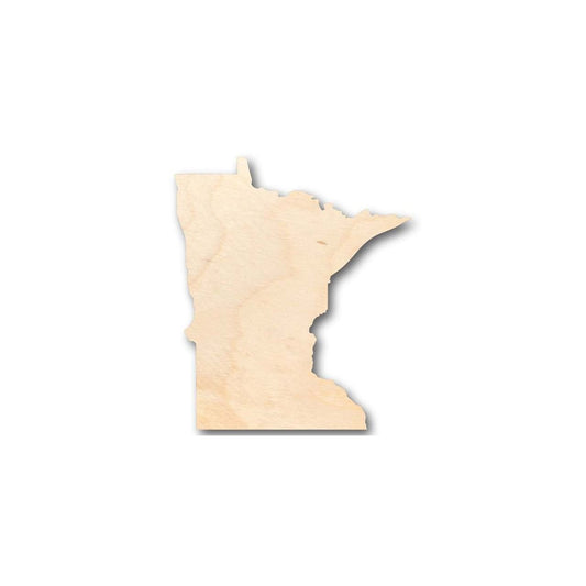 Unfinished Wood Minnesota Shape - State - Craft - up to 46" DIY