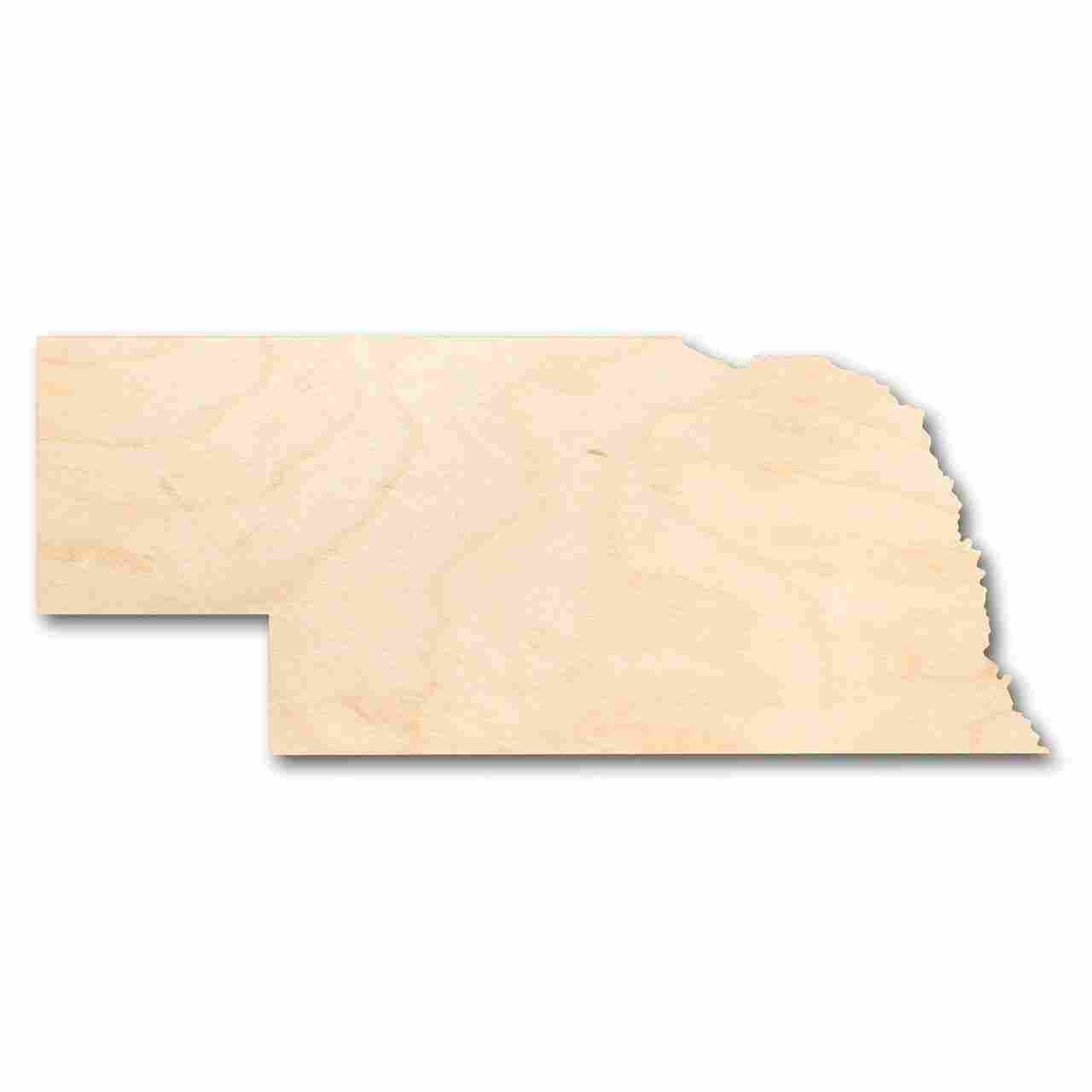 Unfinished Wood Nebraska Shape - State - Craft - up to 46" DIY