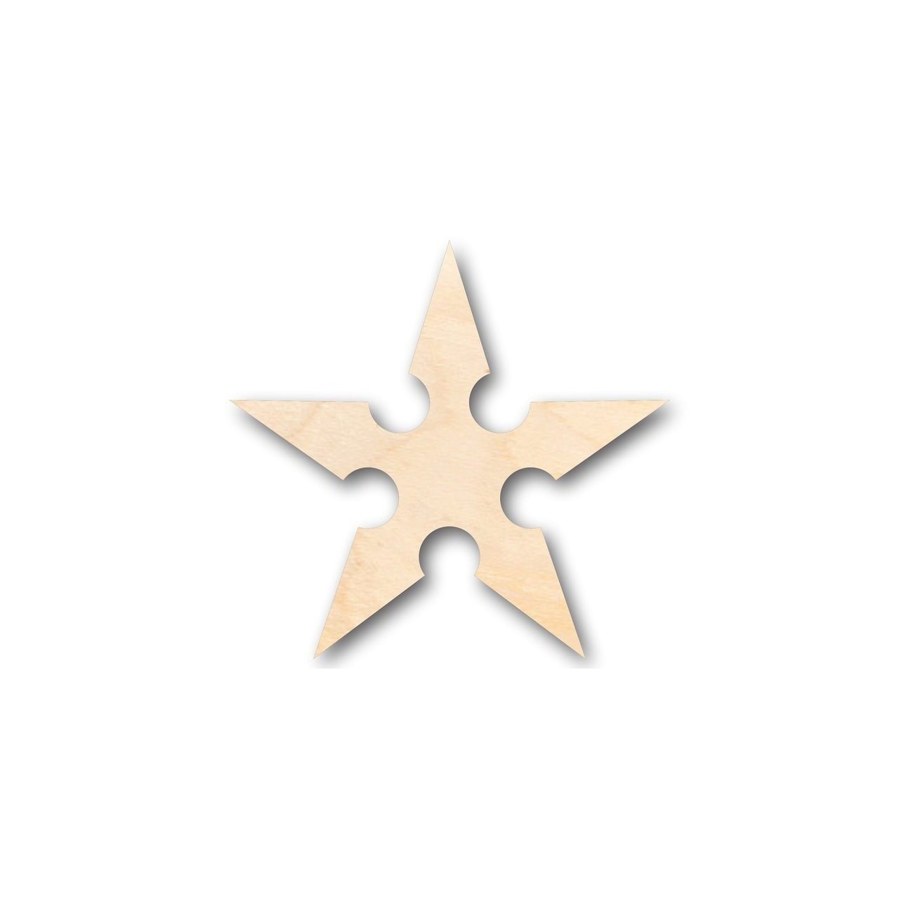 Unfinished Wood Ninja Star Shape - Craft - up to 46" DIY