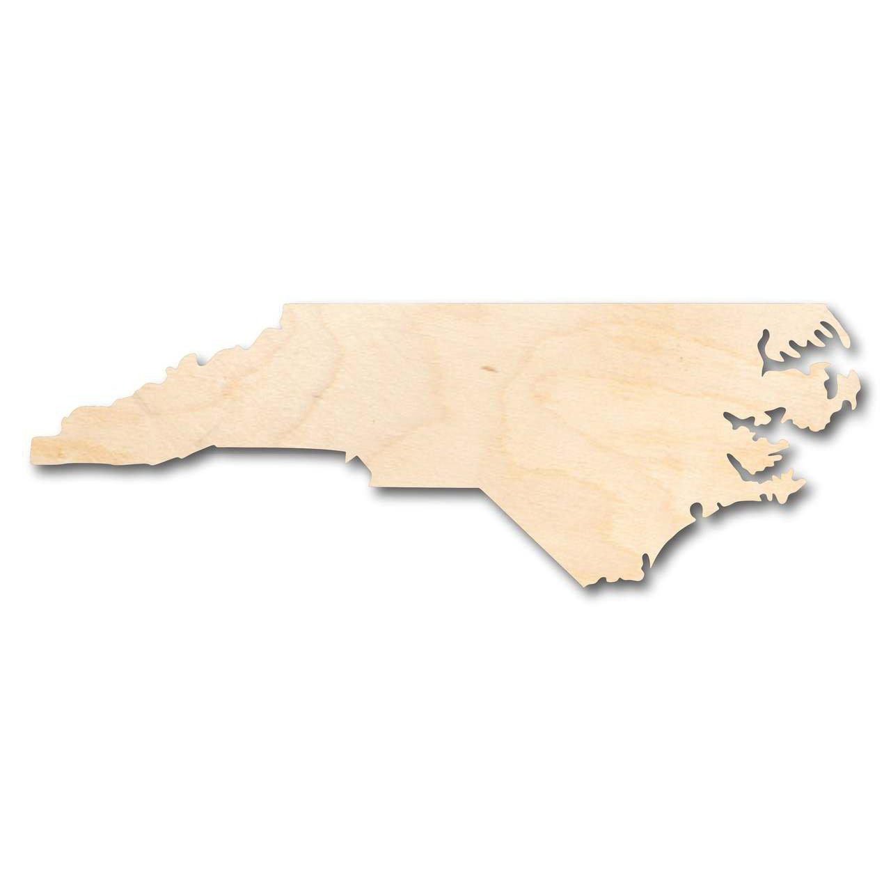 Unfinished Wood North Carolina Shape - State - Craft - up to 46" DIY