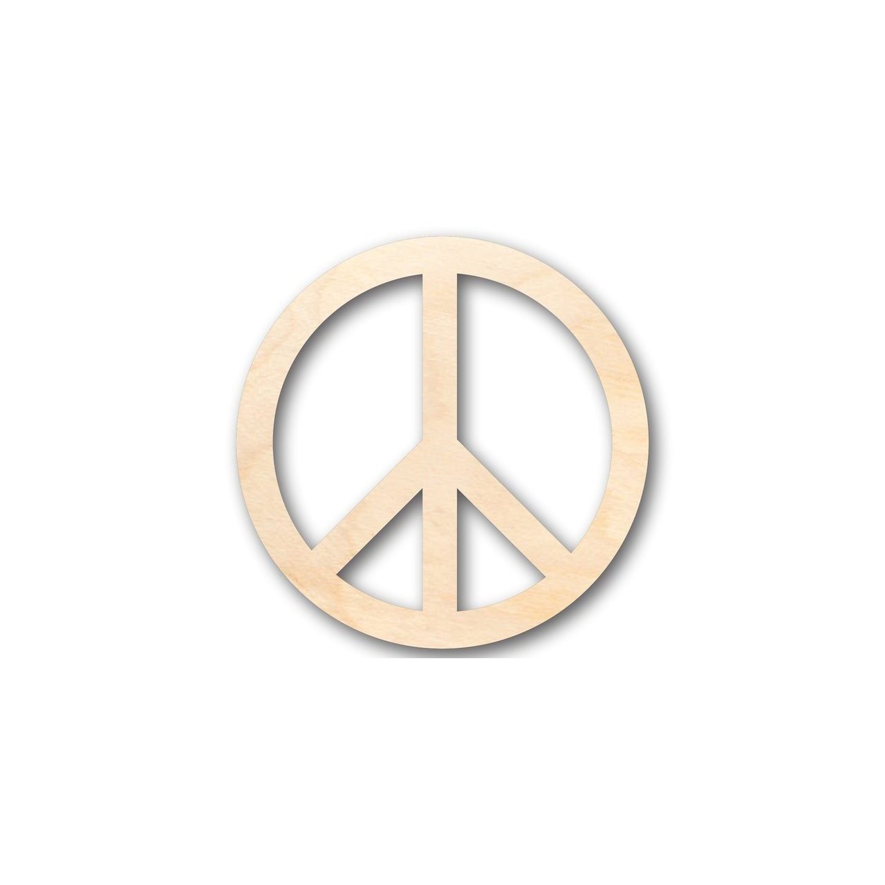 Unfinished Wood Peace Sign Symbol Shape - Craft - up to 46" DIY