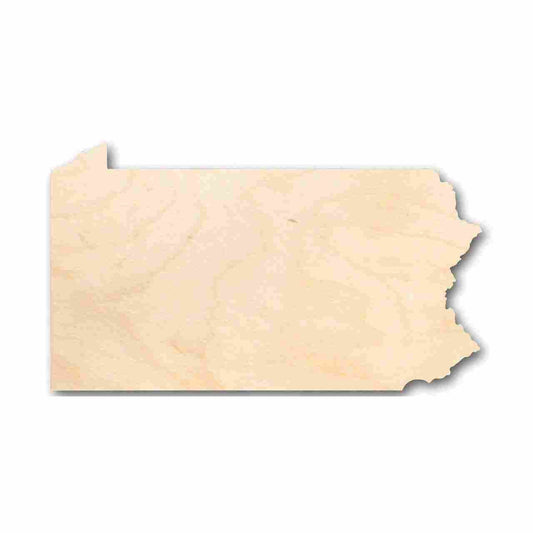 Unfinished Wood Pennsylvania Shape - State - Craft - up to 46" DIY