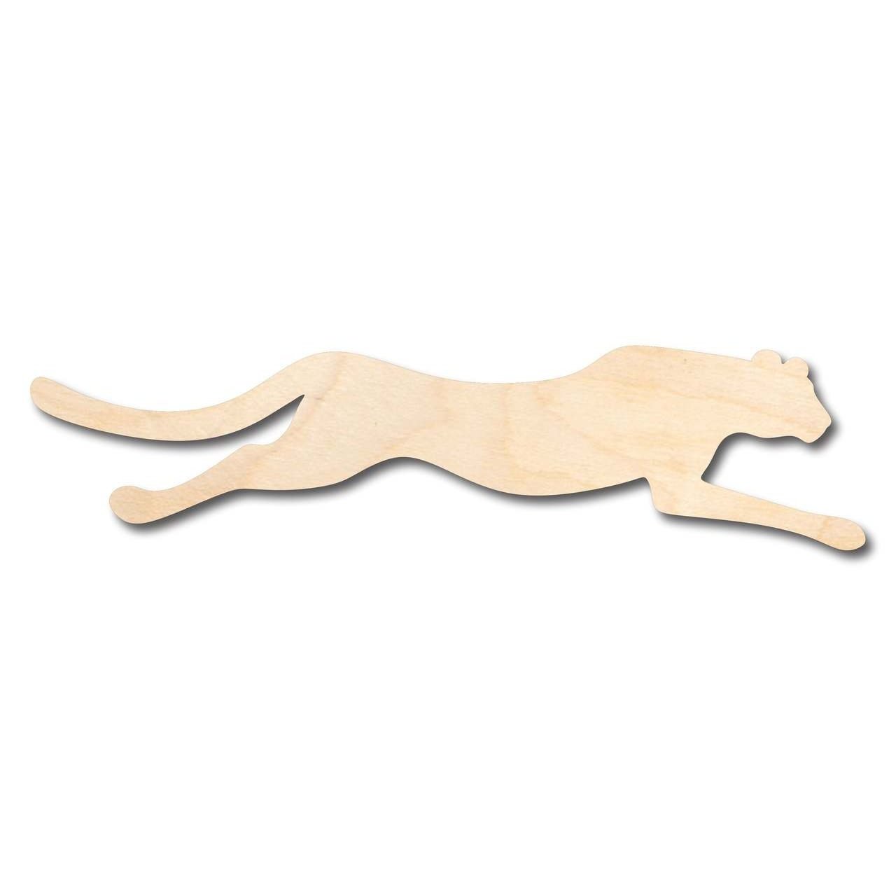 Unfinished Wood Running Cheetah Shape - Animal - Wildlife - Craft - up to 46" DIY
