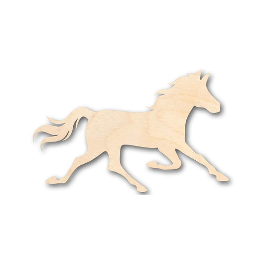 Unfinished Wood Running Wild Horse Shape - Sport - Farm Animal - Craft - up to 46" DIY