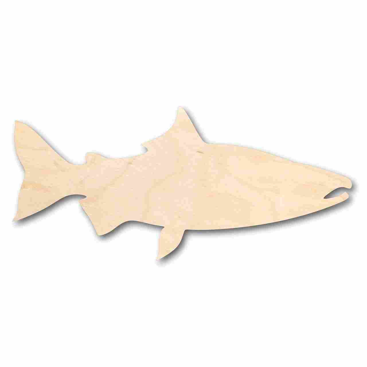 Unfinished Wood Salmon Fish Shape - Ocean - Rivers - Alaska - Craft - up to 46" DIY