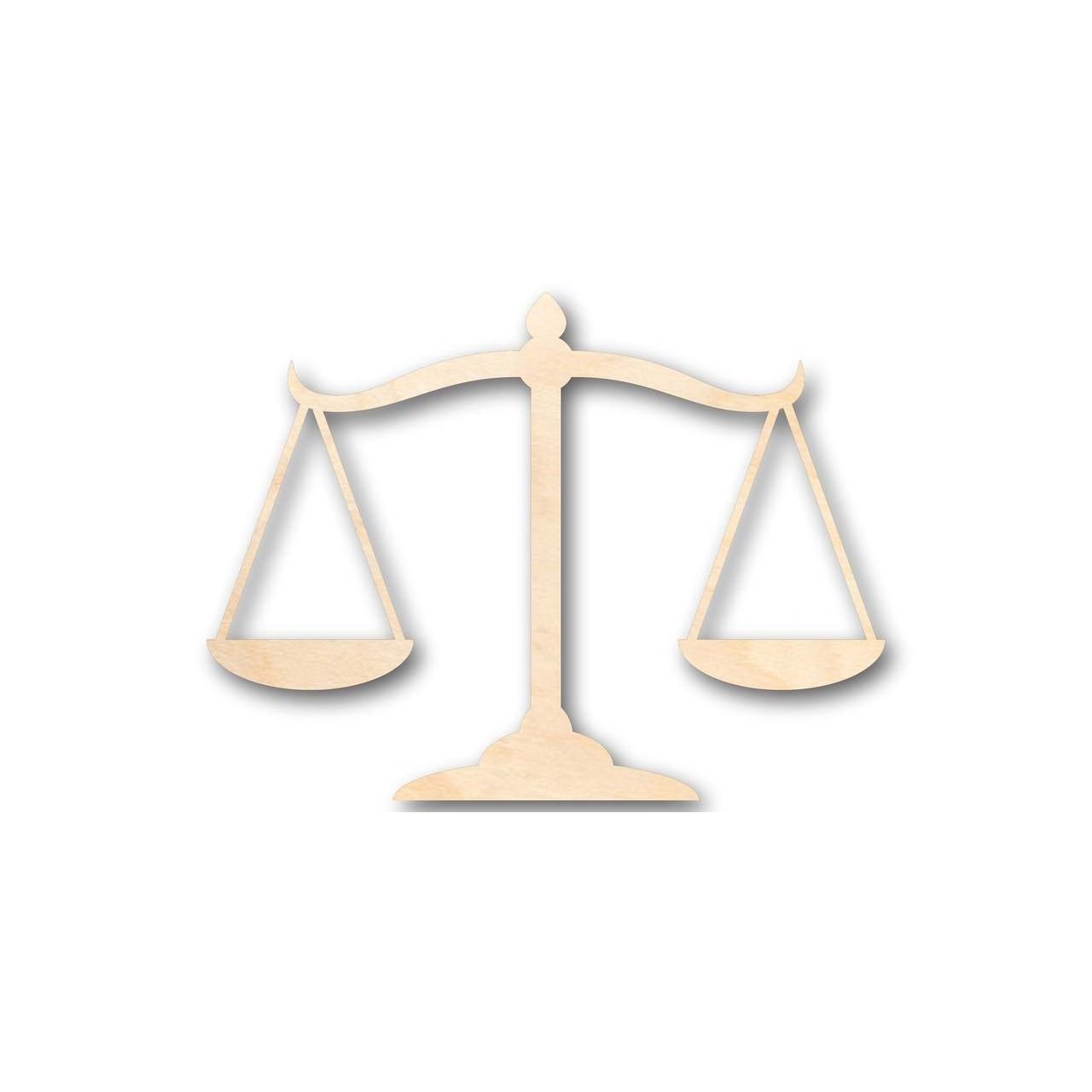 Unfinished Wood Scales of Justice Shape - Law - Courthouse - Craft - up to 46" DIY
