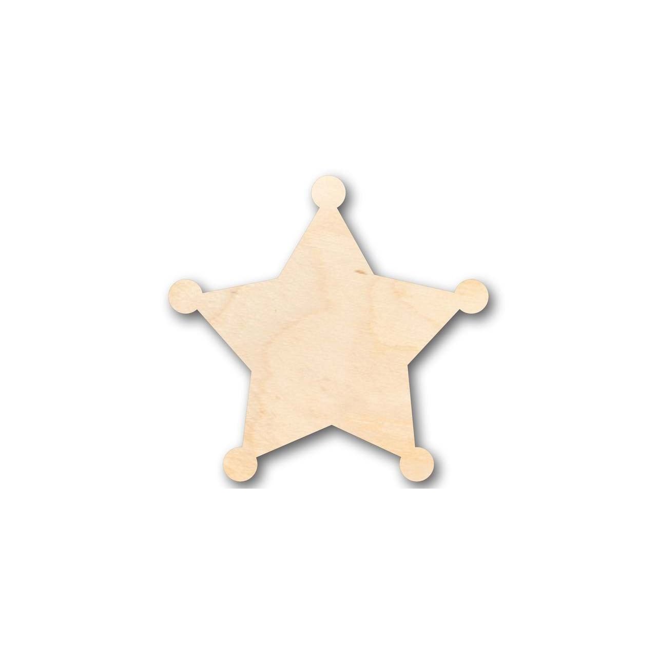 Unfinished Wood Sheriff Badge Shape - Law Enforcement - Craft - up to 46" DIY