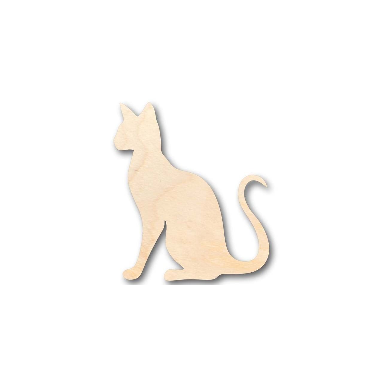Unfinished Wood Siamese Cat Shape - Animal - Pet - Craft - up to 46" DIY
