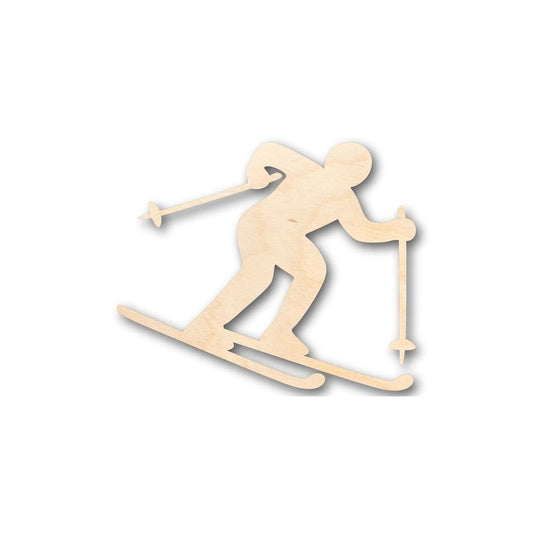 Unfinished Wood Skier Shape - Winter Olympics - Craft - up to 46" DIY