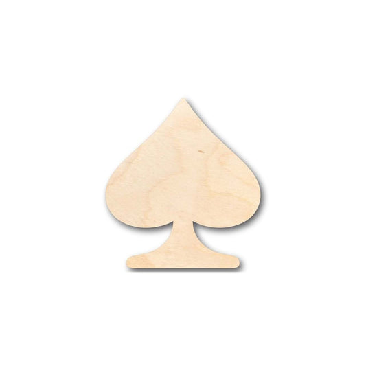Unfinished Wood Spade Card Shape - Poker - Craft - up to 46" DIY