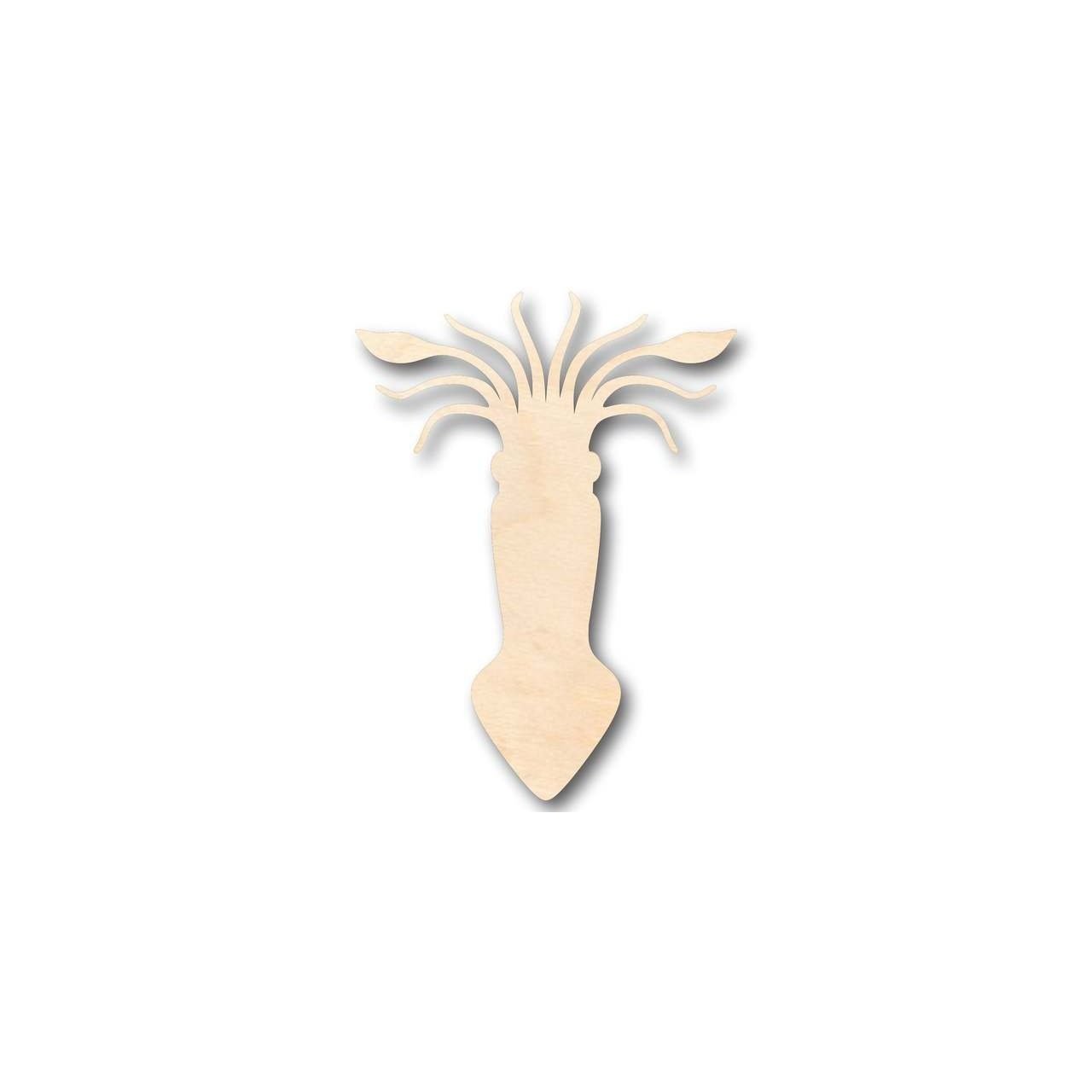 Unfinished Wood Squid Shape - Ocean - Nursery - Craft - up to 46" DIY