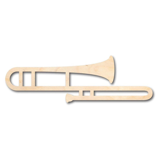 Unfinished Wood Trombone Shape - Music - Craft - up to 46" DIY
