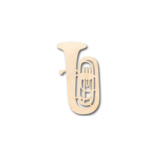Unfinished Wood Tuba Shape - Music - Craft - up to 46" DIY