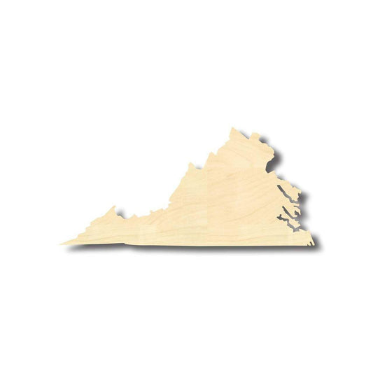 Unfinished Wood Virginia Shape - State - Craft - up to 46" DIY