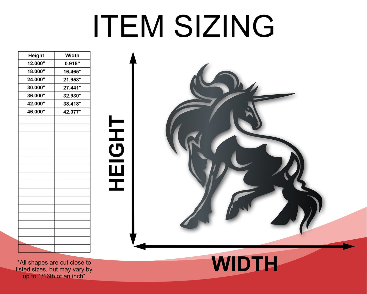 Metal Unicorn Wall Art - 14 Color Options