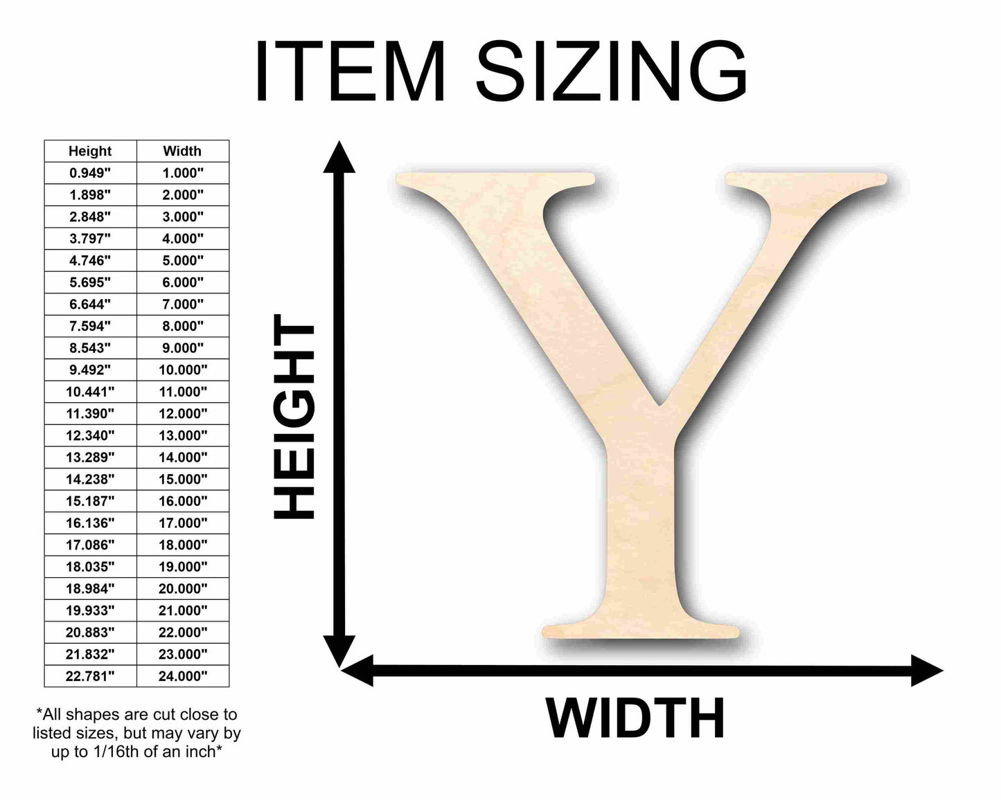 Unfinished Wood Upsilon Silhouette - Craft- up to 46" DIY