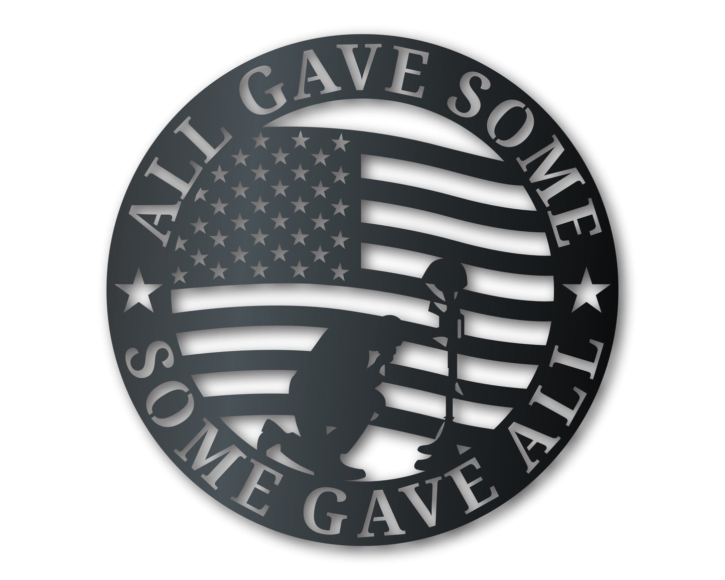 Metal USA Veteran Sacrifice Wall Art | Patriotic Veteran | Memorial Day | Indoor Outdoor | Up to 36" | Over 20 Color Options