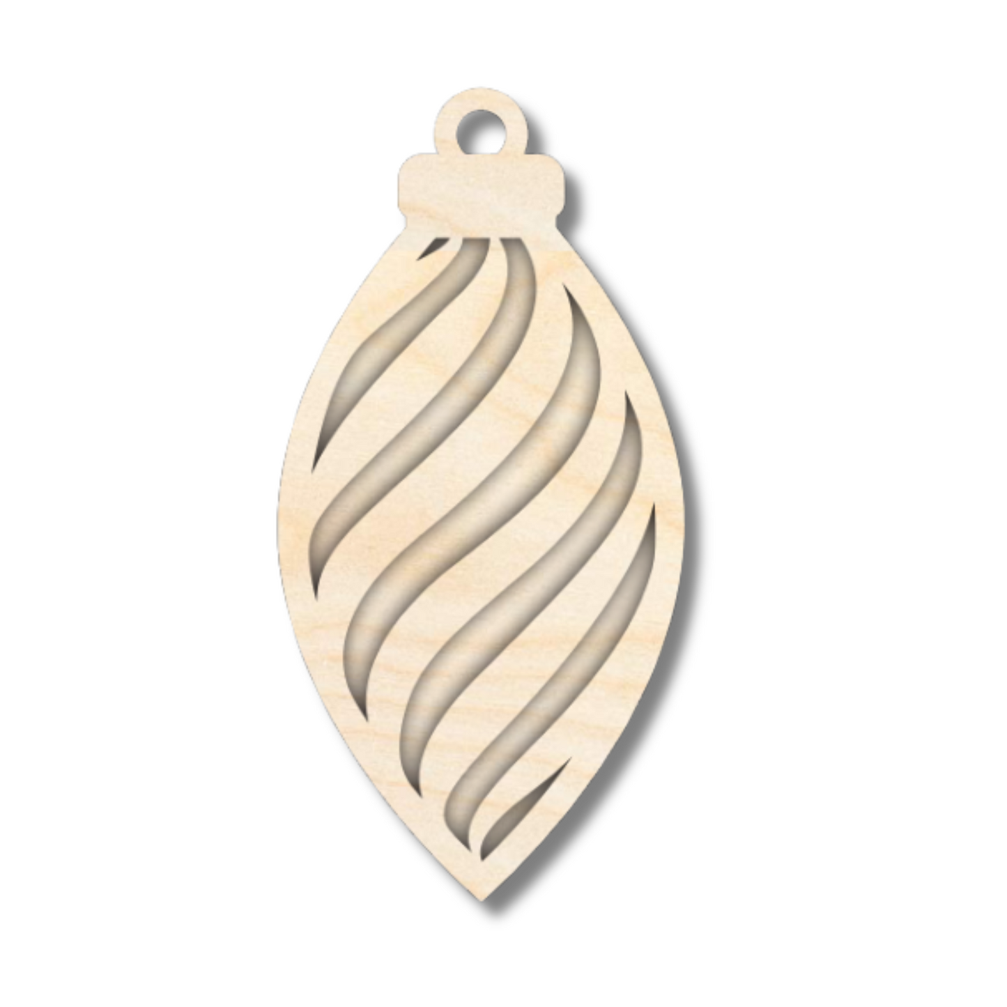 Unfinished Wood Layered Christmas Bulb Ornaments | 2 Piece | 5" Tall | 1/8" Wood | Wood Craft DIY