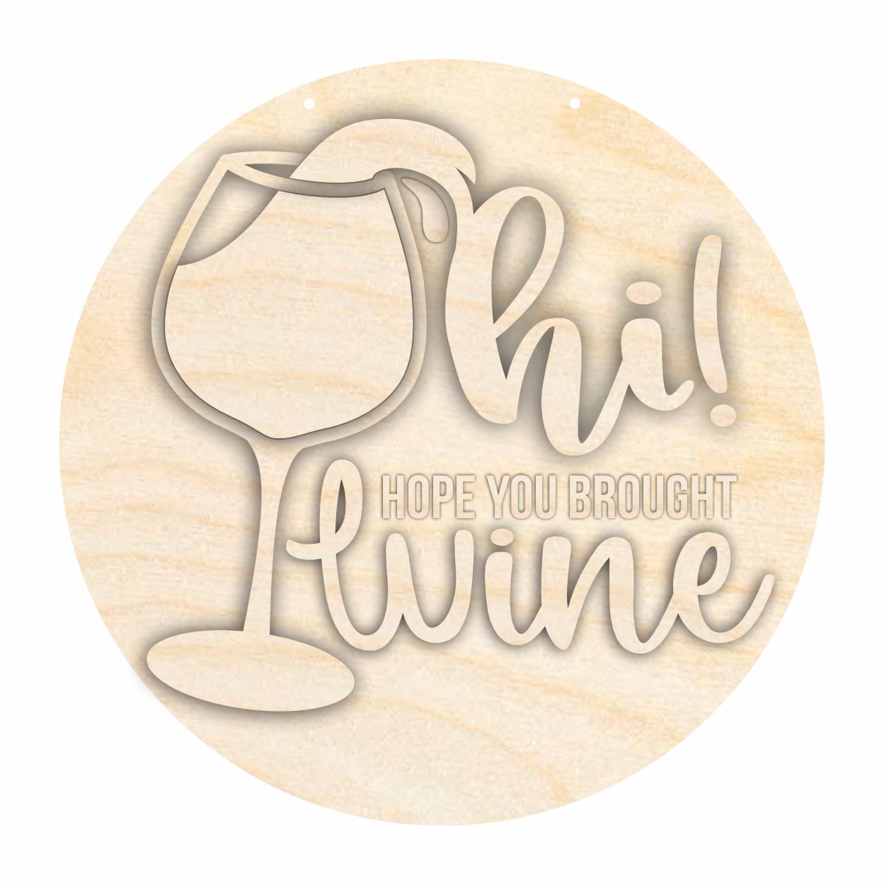 Unfinished Wood Wine Door Sign Kit | Wood Craft Cutouts | 1/4" Thick |