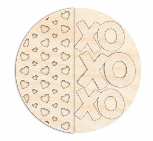 Unfinished Wood XO XO XO  Door Sign Kit | Wood Craft Cutouts | 1/4" Thick |