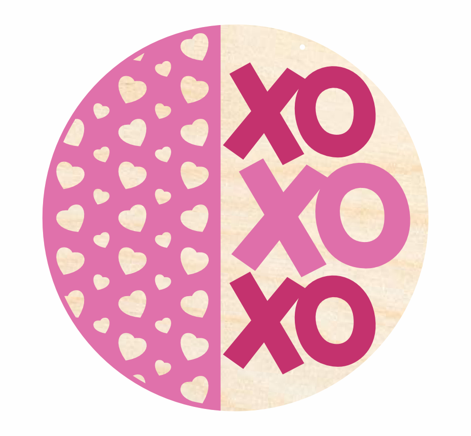 Unfinished Wood XO XO XO  Door Sign Kit | Wood Craft Cutouts | 1/4" Thick |