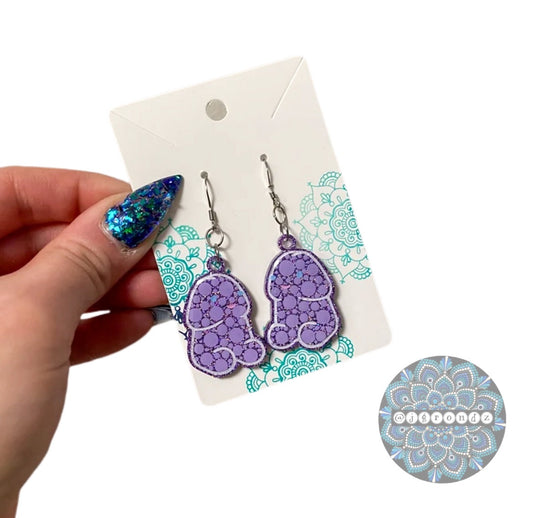 Lavender Peens - Tiny Penis dot art earrings