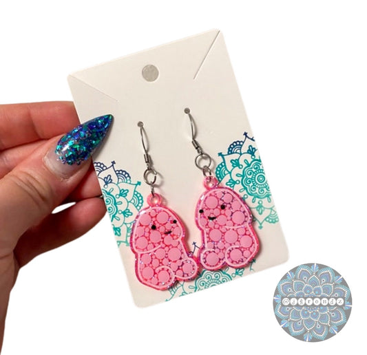 Pink Peens - Tiny Penis dot art earrings