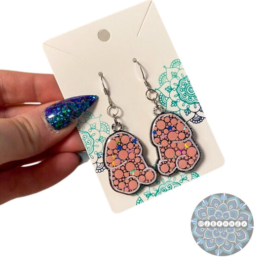 Peachy Peens - Tiny Penis dot art earrings