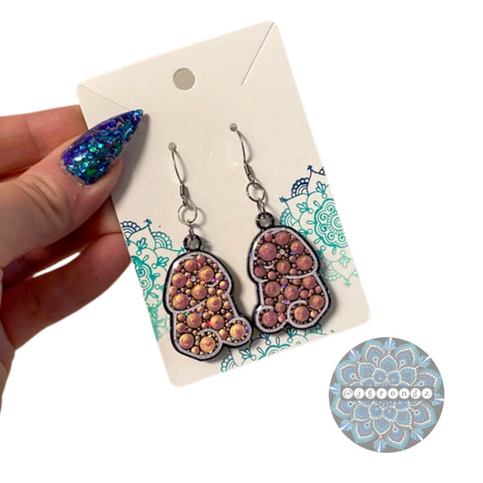 Rose Gold Peens - Tiny Penis dot art earrings