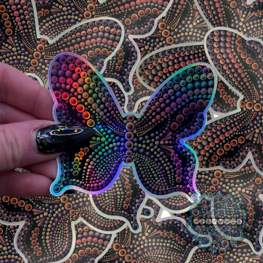 Butterfly Holographic Dot Art Sticker