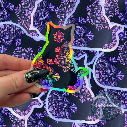 Kitty Holographic Mandala Sticker