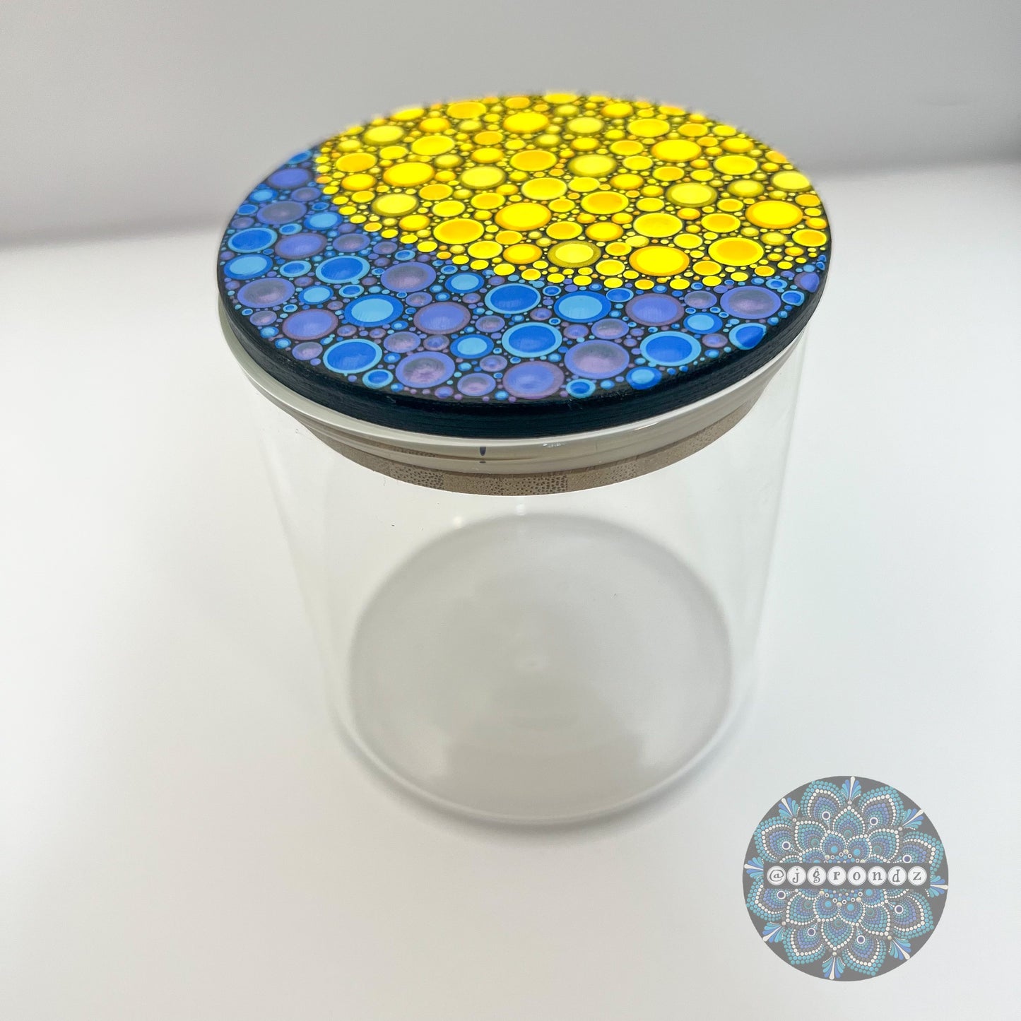 14 oz Sun & Moon Dot Art Stash Jar