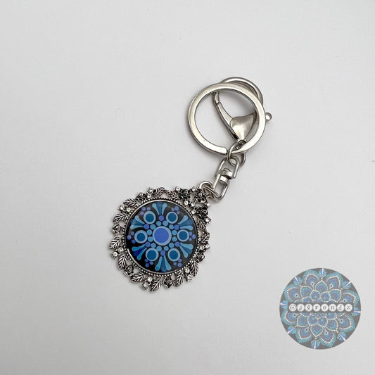 Blue Mandala Keychain