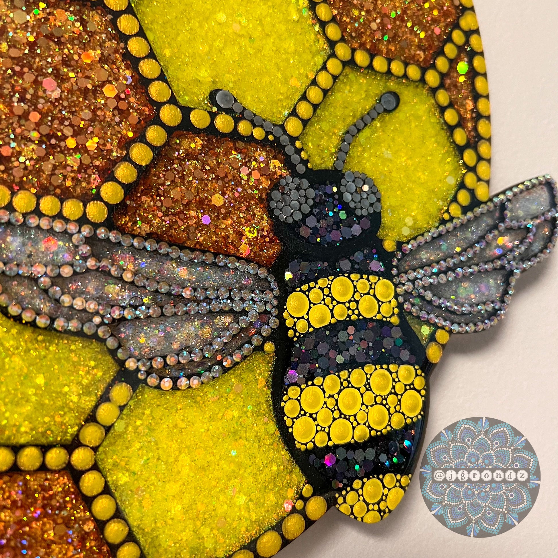 Wall Art / Bee Decor - Honeycomb Be Kind With Resin