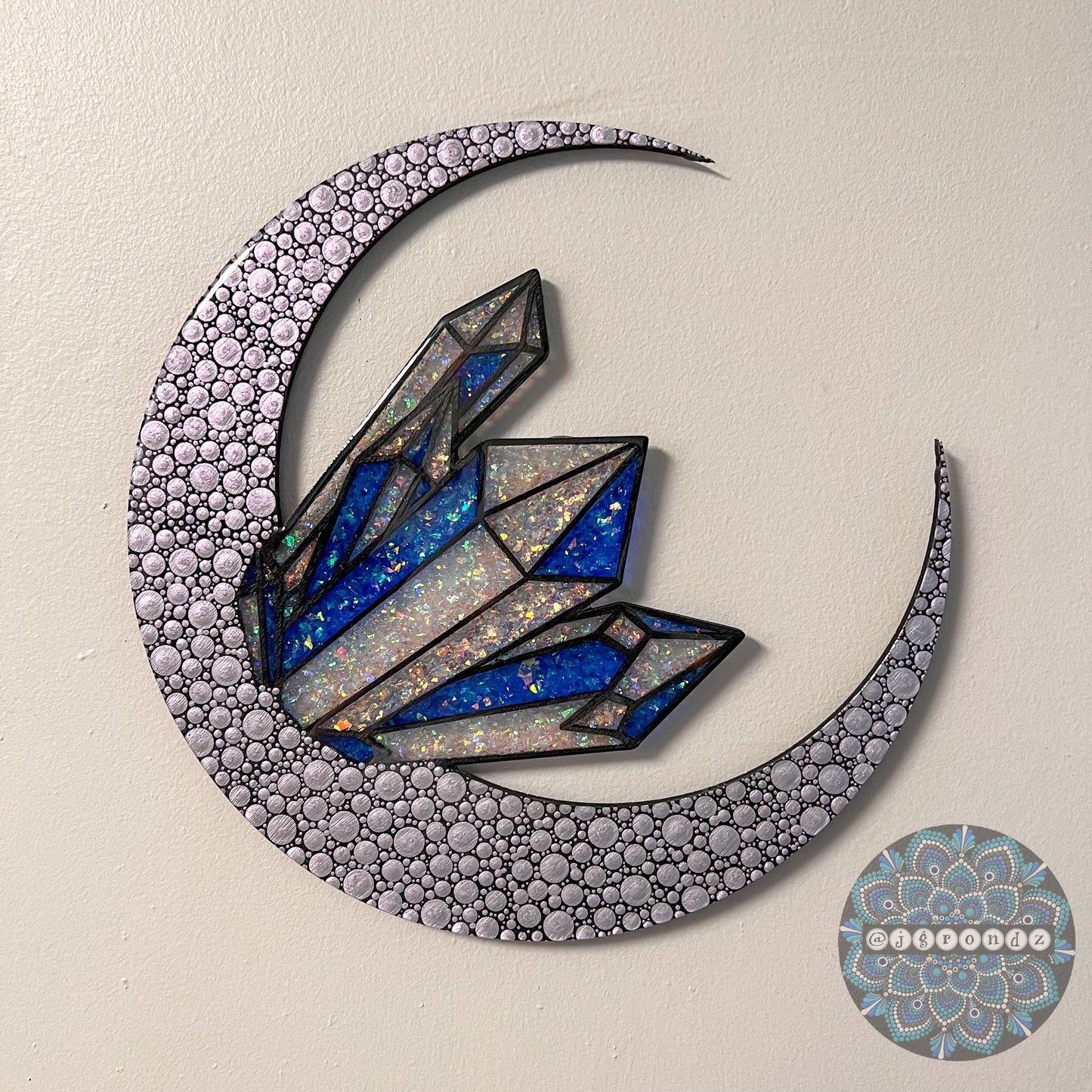 Crystal Moon Resin & Dot Art