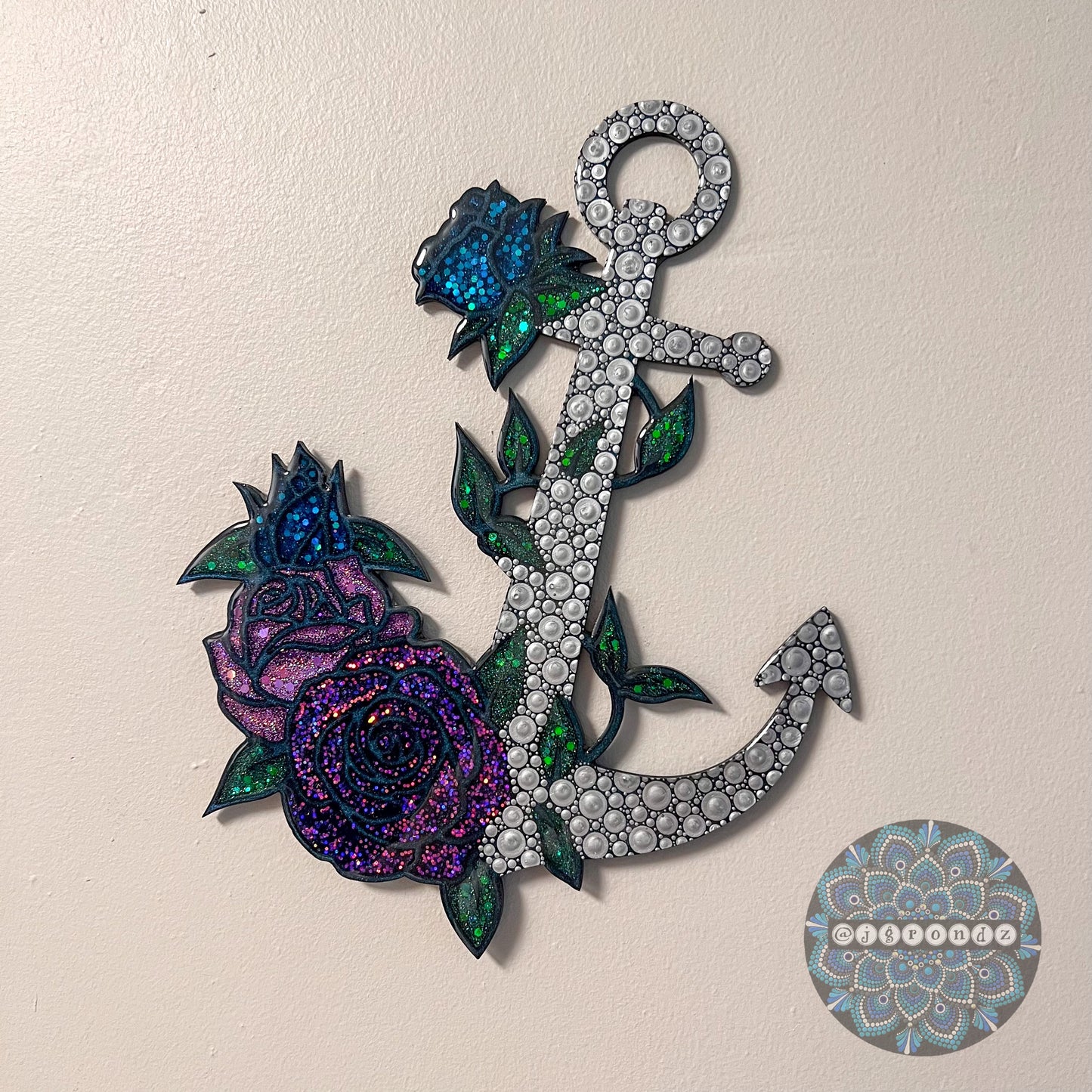 Floral Anchor Resin & Dot Art