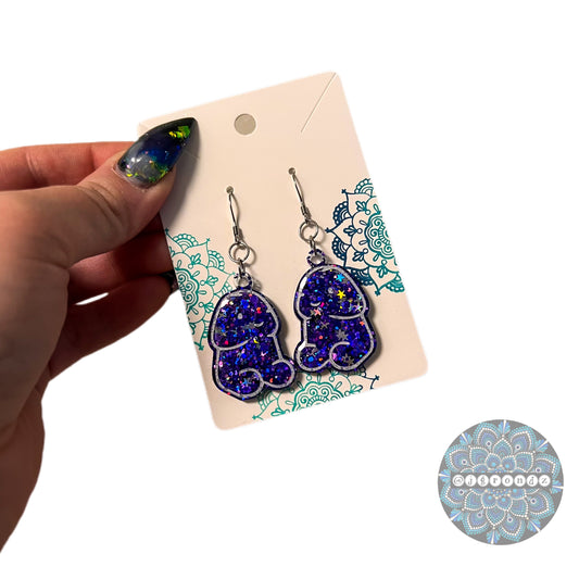 Purple Space Peens - Tiny Peen, Lil Peep, Penis earrings