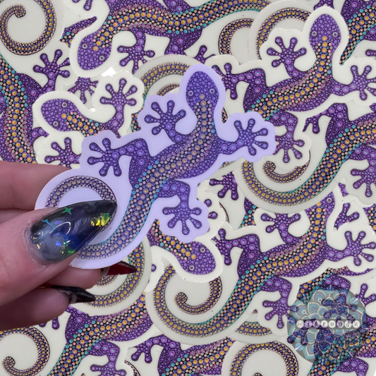 Purple Gecko Dot Art Sticker