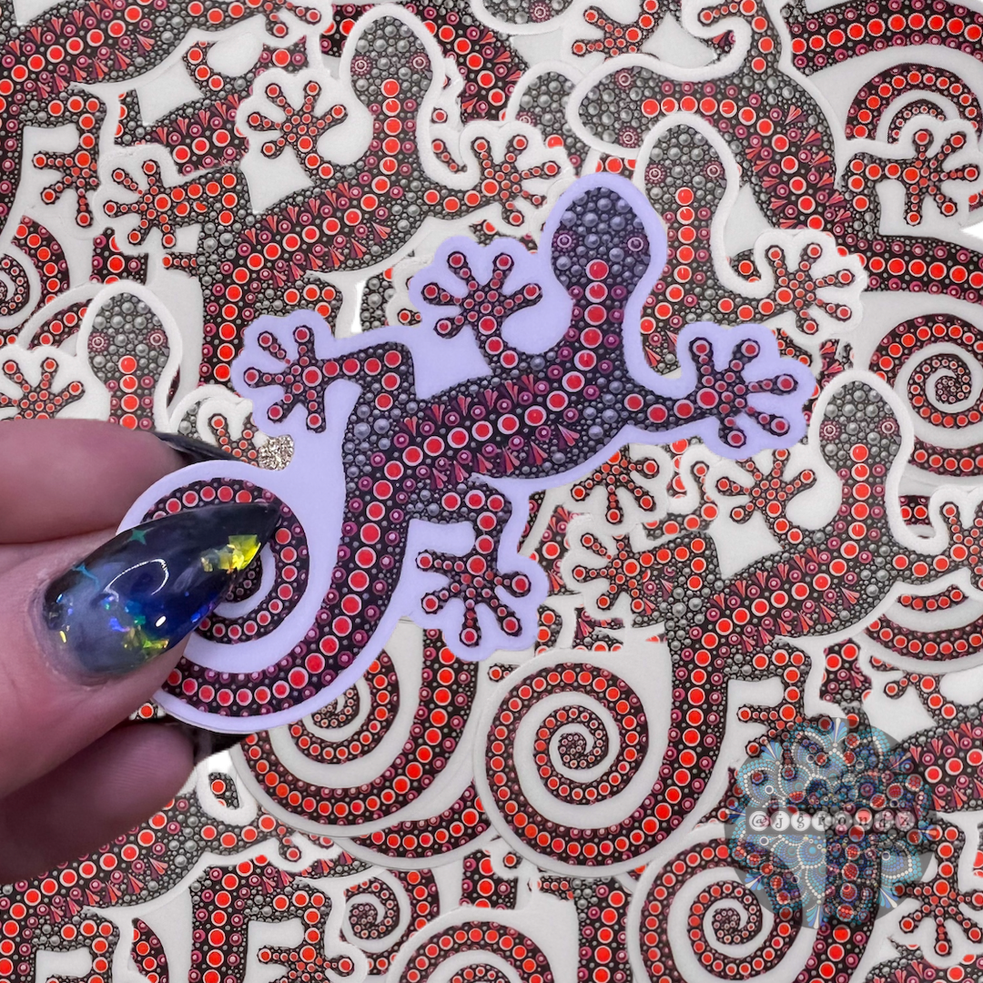 Pink Gecko Dot Art Sticker