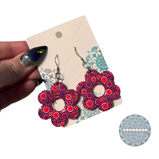 Polly Pocket Collection - Dot Art Flower Dangle Earrings