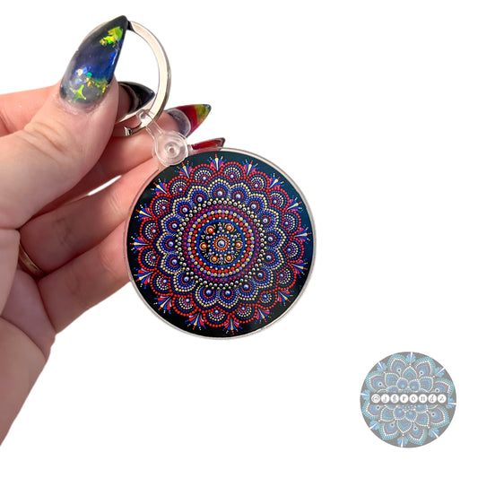 Round Mandala Acrylic Keychain