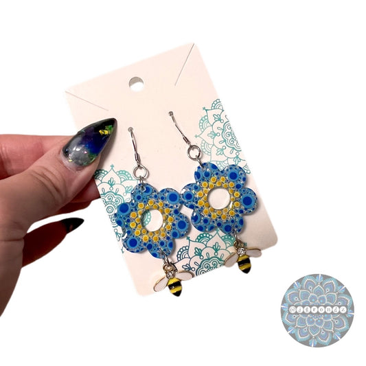 Polly Pocket Collection - Dot Art Flower Dangle Earrings