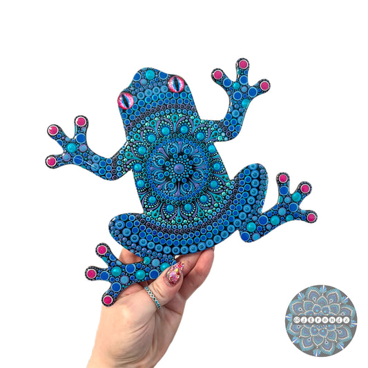 Poison Dart Frog Resin & Dot Art