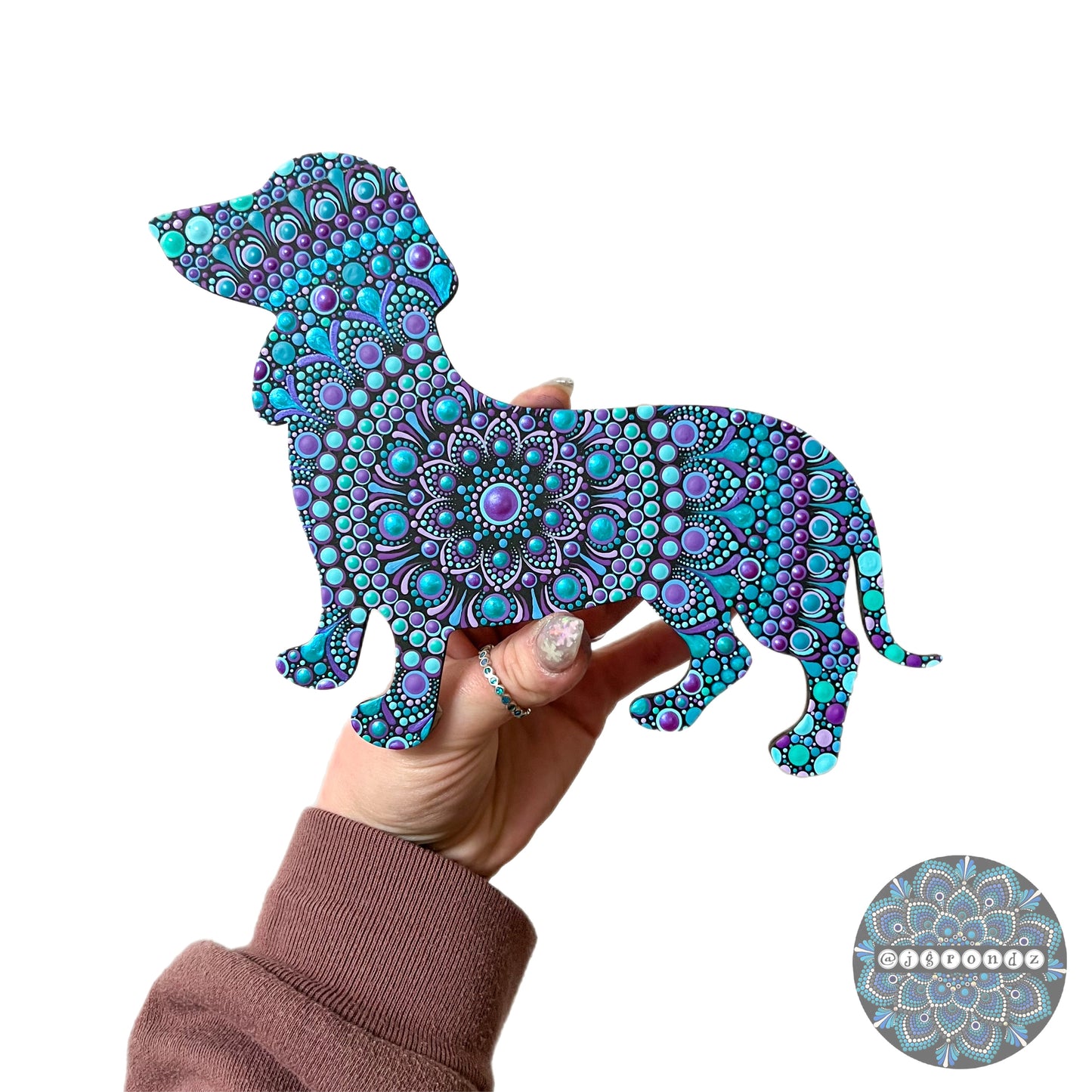 Wiener Dog Resin & Dot Art