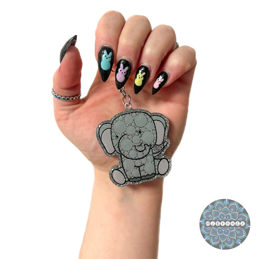 Elephant Dot Art Keychain