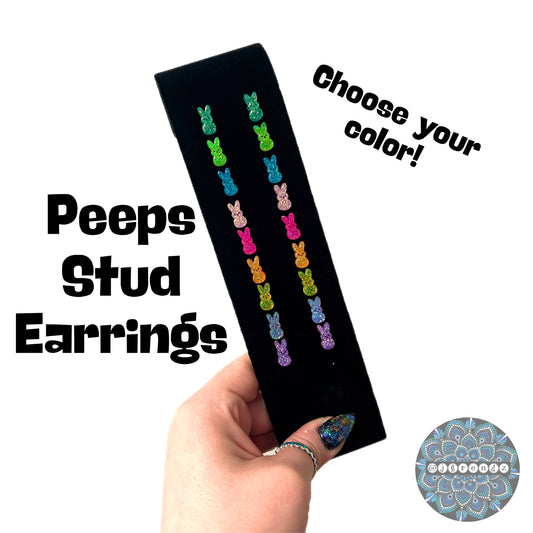 PEEPS BUNNY stainless steel stud earrings