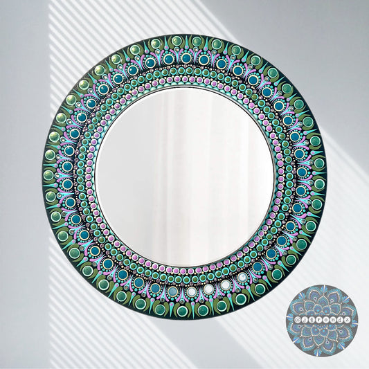 Hand Painted Mandala Mirror