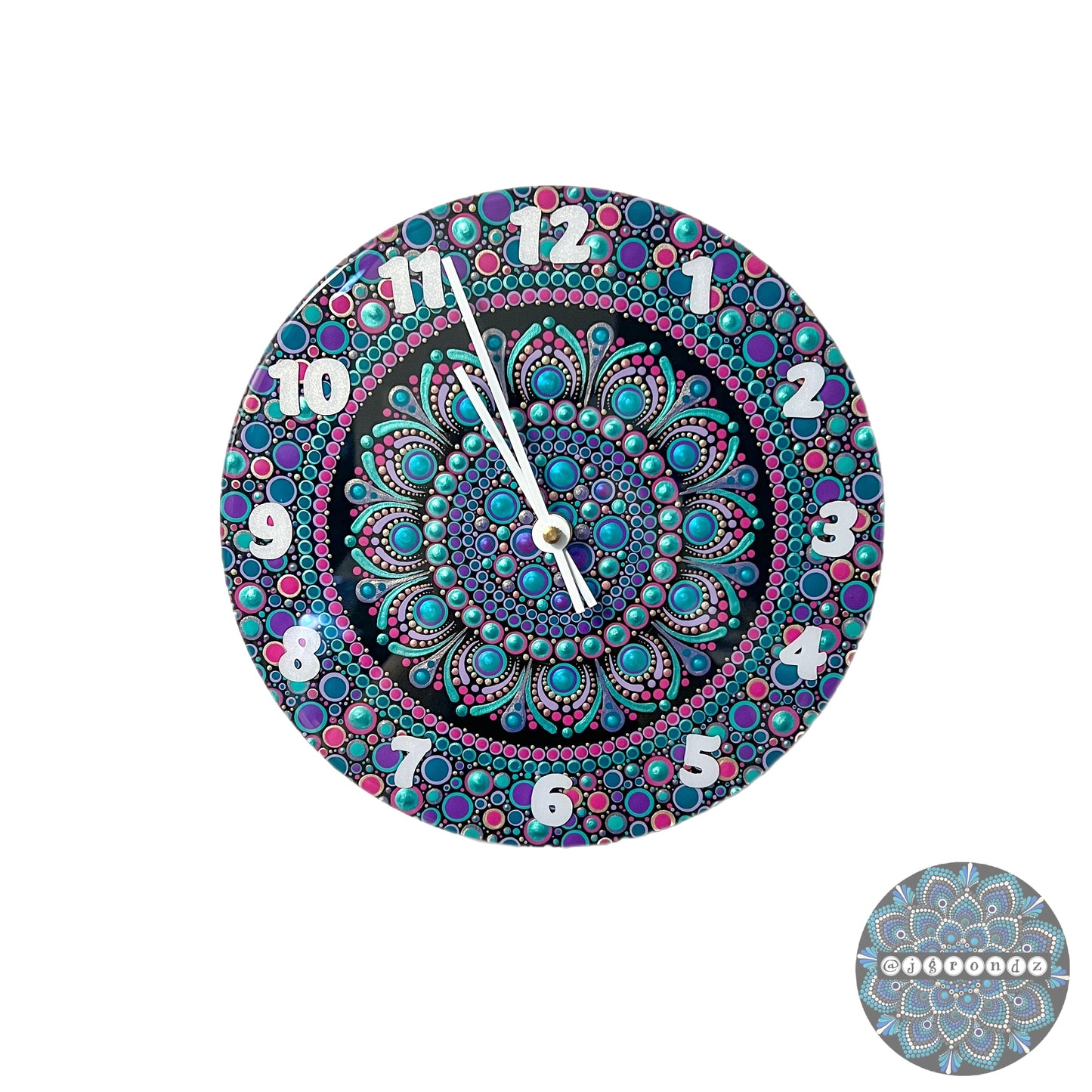 Hand Painted Mandala Clock