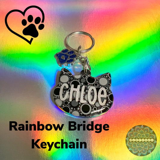 Rainbow Bridge Pet Remembrance Keychain